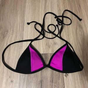 vs pink black pink colorblock triangle bikini top